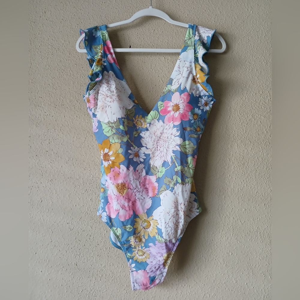 Summersalt Floral One Piece Swimsuit - Blue and Pink